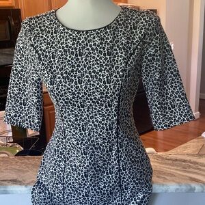 Banana Republic Factory Cream black & gray leopard print short sleeve dress 2